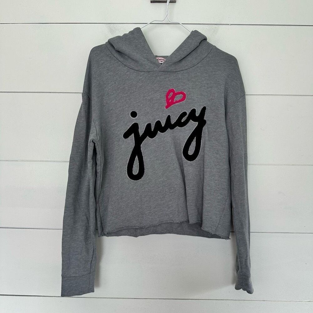 Juicy Couture Women’s Medium Grey Logo Hoodie Y2K 2000s Vintage